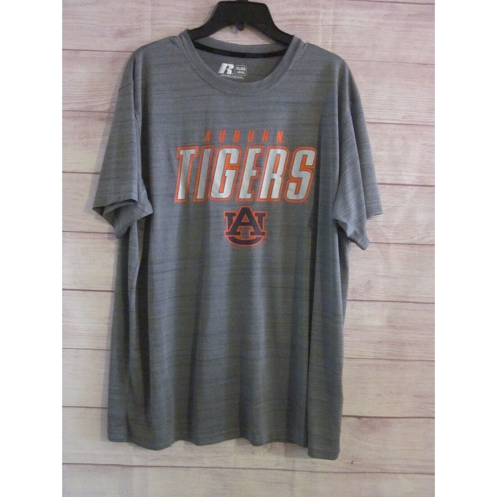 AUBURN TIGERS Men Gray Lightweight Pullover Shirt T-Shirt Size XL Russell